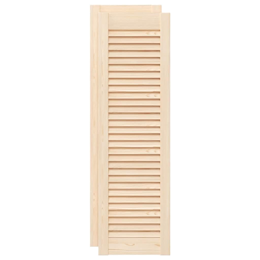Lot de 2 Porte à Persiennes, Porte d'armoire Panneaux de Placard Garde-Robe Buffet 2 pcs 99x29,5 cm pin massif