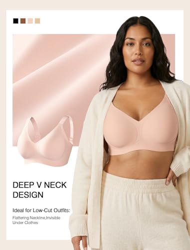 Image of Jelly Wireless Bras for Women No Underwire Push Up Seamless Full Coverage Bralettes Support Lift Everyday Bra