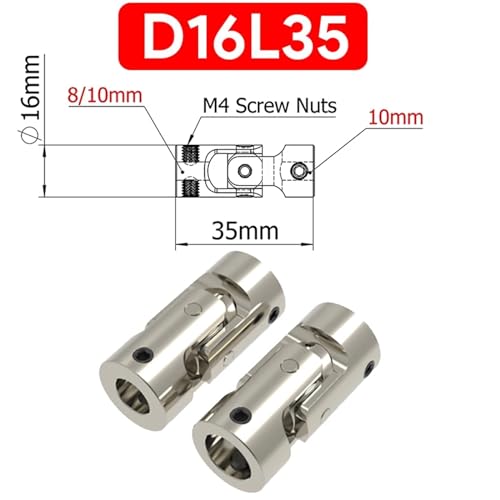 Junta cardán de metal D14L35 acoplamiento universal de eje para conector de motor de barcos 5