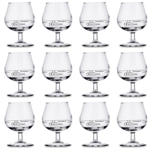 Arcoroc Set 12 Cognacgläser aus Glas, 15 cl, Marke 3cl