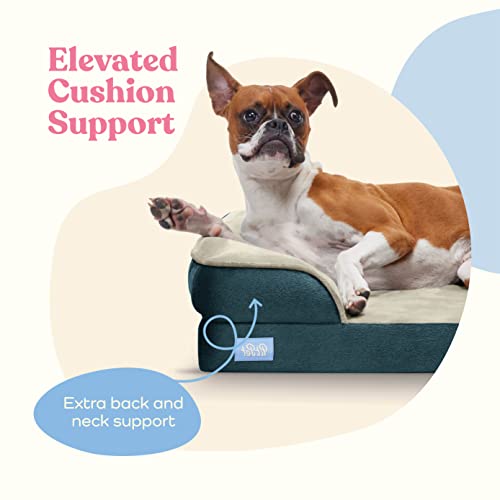 Orthopedic Sofa Dog Bed - Ultra Comfortable Dog Bed for Large Dogs - Breathable & Waterproof Pet Bed- Egg Foam Sofa Bed with Extra Head and Neck Support - (XX-Large, Blue & White)