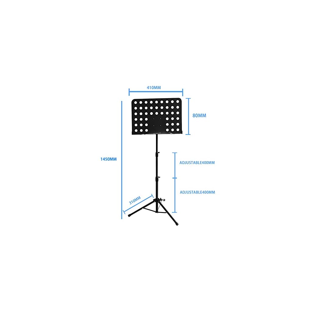 Pupitre De Partition Pliable PARENCE - En Aluminium, Hauteur Réglable 70-132 Cm - Avec Housse - 5