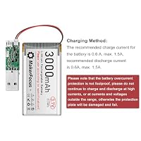 YELUFT 3,7 V 3000 mAh LiPo Akku für ESP32, Meshtastic Node 2 Stück – Ansicht 6