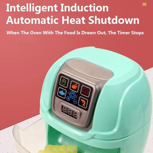 Simulation Air Fryer for Kids with 10 PCs Color Changing Food Accessories Playset, Lights & Sounds Kitchen Appliance, Realistic Pretend Play Cooking Toy, Role Play Gift Set for Children 3+ Year - Image 6