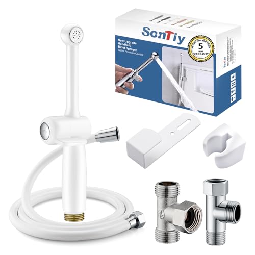 SonTiy Pulvérisateur de bidet pour toilettes, 20,1 cm pour toilettes, bidet à main réglable, en laiton massif, pulvérisateur de douche Shattaf pour hygiène personnelle, doré