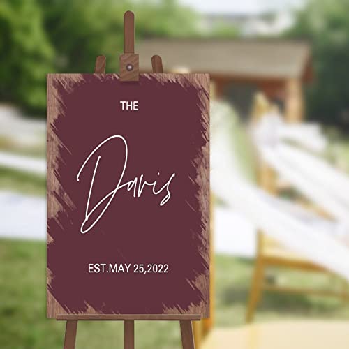 Panneau bienvenue mariage bois affiche réception 45cm