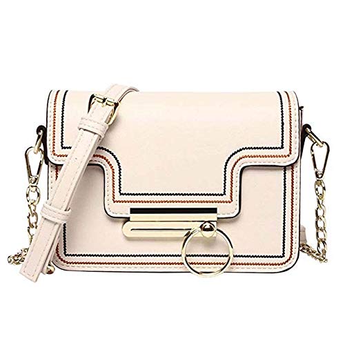 Sac à bandoulière bicolore pour femme chic avec chaîne dorée tendance