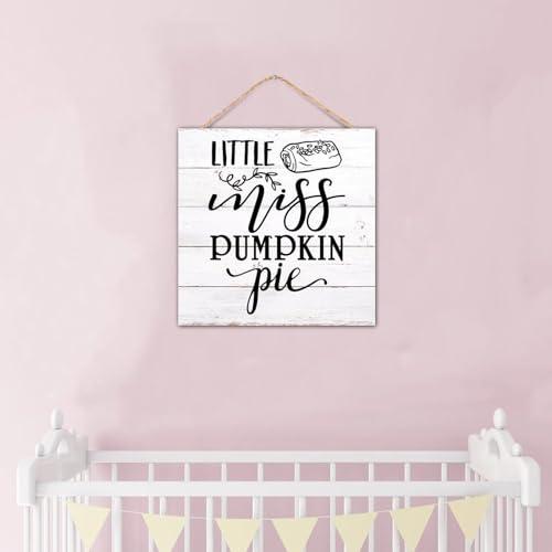 Panneau en bois inspirant Little Miss Pumpkin Pie pour decoration murale salon chalet 30x30 cm - 7