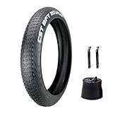 Neumático de bicicleta de 20 x 4.0 pulgadas, neumáticos de repuesto con tubo, kit de neumáticos de bicicleta de nieve plegable, neumático de alto rendimiento resistente a las perforaciones para