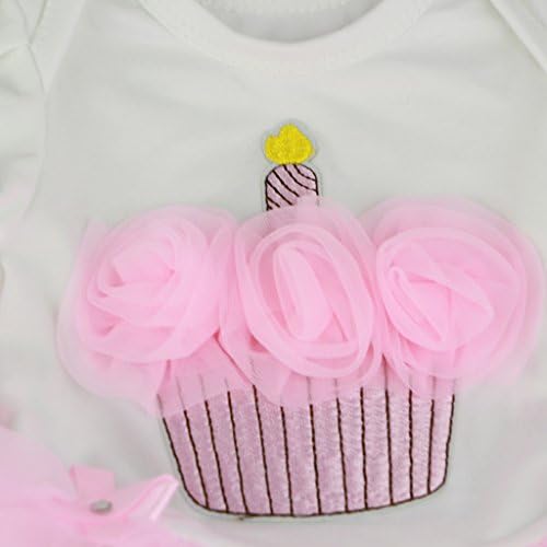 Perfeclan Reborn Doll Clothes 20-22inch Girls Baby Outfits, Lovely Cake Printed Rompers Dress (with ) and Flower Headband Suit