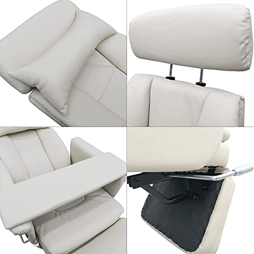 BREVELTION White Facial Beauty Bed Chair Salon Chair Air Pressure Lifting Facial Bed Spa Massage Tattoo Table Adjusted Angle 90-175 Degrees 360 Degree Rotating for Beauty Home Office