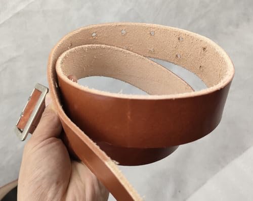 Reproductions WW2 GERMAN OFFICER DOUBLE CLAW BROWN LEATHER BELT length: 46"2