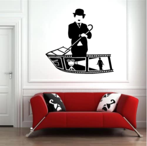 Movie Theme Wall Sticker Vinyl Wall Sticker Charlie Chaplin Art Movie Family Room Living Room Decoration Sticker Art Decal44x42cm