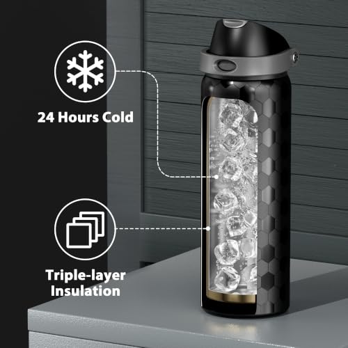 Image of Meoky 32 oz Stainelss Steel Soccer Water Bottle, Gifts for Boys Girls