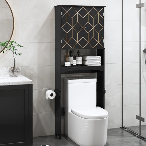 AZODY Over The Toilet Storage Cabinet with Gold...