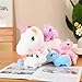 SQEQE Unicorn Toys Stuffed Animal 5 in 1, Plush Toy Rainbow Flying Unicorns with Wings for Christmas, Valentine's, Birthday Gifts, Plushies Unicorn Pillow with 4 Babies in Her Tummy for Girls Age 4-8