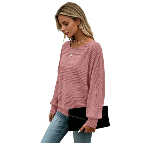 Image of Women's Batwing Tunic Tops, Long Sleeve Shirts Blouses, Business Casual Sweater for Office Work