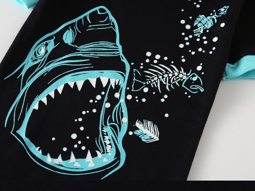 Dolphin&Fish Little Boys Cotton Short Pajamas 4 Piece Summer Kids Clothes Children Toddler Pjs4