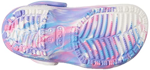 Crocs Kids' Classic Marbled Tie Dye Clog, White/Pink, 10 Us Unisex Toddler #TOP5