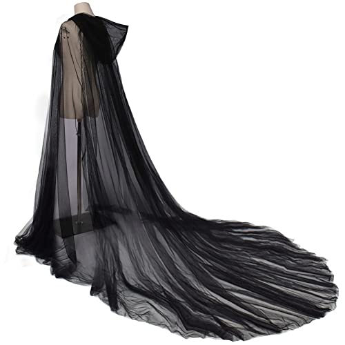 Cape en tulle pleine longueur idéale pour bal costumé et déguisement de sorcière gothique d'Halloween