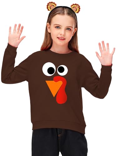 Image of Remimi Kids Halloween Sweatshirt Long Sleeve Thanksgiving Tops 3-14 Years