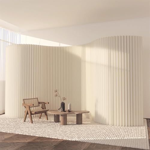 Mampara Divisoria Plegable De Papel,Separador De Ambientes Tipo Acordeón,Biombo Retráctil Moderno Para Oficina,Estudio,Dormitorio,Residencia Estudiantil,Exhibición Y Vitrina 2x2.4m/6.5x7.87ft-White