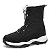 Way bocke Frau Schneeschuhe, Cold Resistance Plüsch Futter High Top Schnürung Outdoor Ankle Boots Für Winter Wanderarbeit Alltag 35-42,Schwarz,41