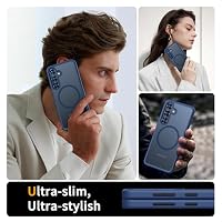 Premium Hülle für Samsung Galaxy S25 Kompatibel mit MagSafe – Robust, stoßfest & stilvoll! Airbag-Technologie für Schutz auf Militärniveau. Kratzfest und griffig (Blau, Samsung S25) – Ansicht 6