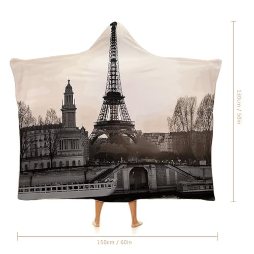 Couverture à capuche de voyage mixte en peluche douce grise