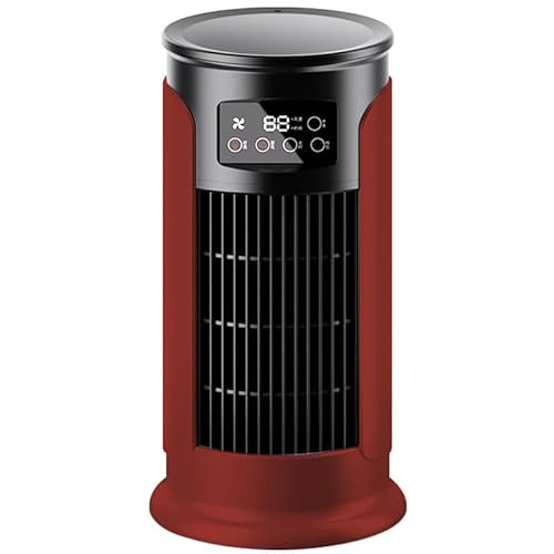 Aire Acondicionado Portátil sin Tubo, Climatizador Evaporativo Bajo Consumo, Ventilador de Torre Silencioso, Rojo Vino