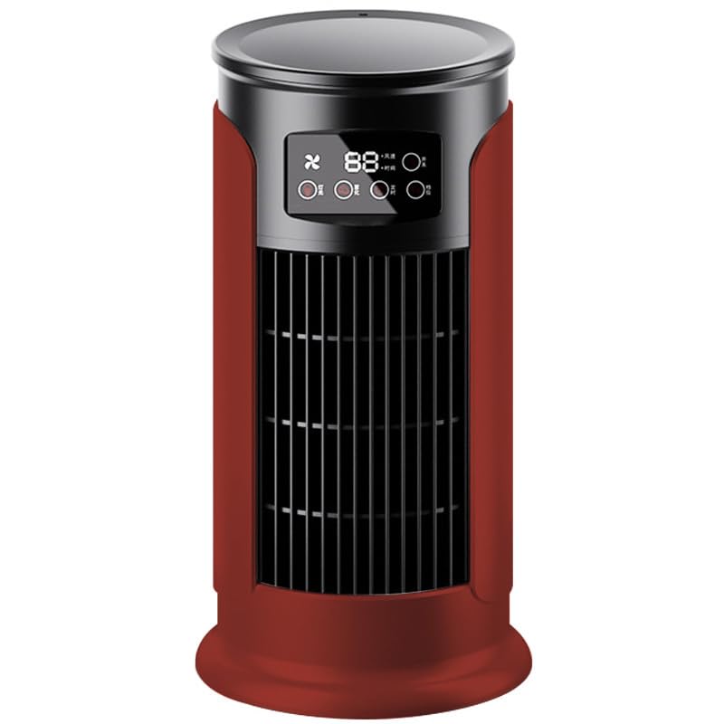 Aire Acondicionado Portátil sin Tubo, Climatizador Evaporativo Bajo Consumo, Ventilador de Torre Silencioso, Rojo Vino