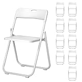 Vasitelan 10 PCS Folding Chair, 280LBS Foldable Plastic Chair, Reinforced Metal Frame Easy to Fold & Store for Indoor & Outdoor, Wedding, Party, Meeting Room, Patio and Garden (White) - Image 1