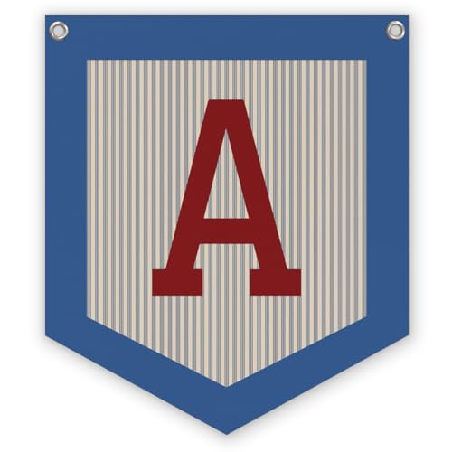 STHTTSW Toddler Boys Room Decor Name Pennant Flag, Personalized Baby Gifts,Vintage Baby Boy Nursery Wall Art,Baby Boy Gifts, Name Sign for Toddler Bedroom Playroom Kidsroom,Letter A 12x14 in