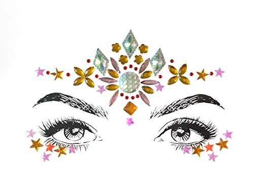 Shineyes 8 Pcs Women Mermaid Face Gems Glitter,Rhinestone Rave,Crystals Face Stickers, Eyes Face Body Temporary Tattoos #TOP2