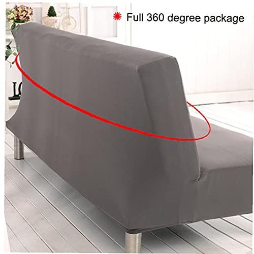 Couverture de canapé sans accoudoirs pliable et extensible couleur solide - 3
