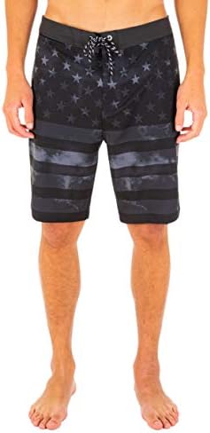 Hurley Men's Phantom Patriot Cheers 20" Board Shorts, Black/Grey, 30
