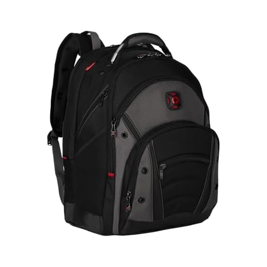 WENGER Synergy Laptop-Rucksack mit Tabletfach, Notebook bis 16 Zoll, Tablet bis 10 Zoll, 26 l, Damen Herren, Büro Business-Reisen Uni, Schwarz/Grau, 600635