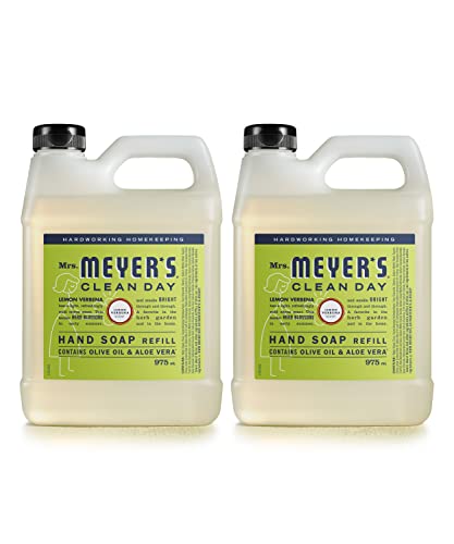Image of MRS. MEYER'S CLEAN DAY Hand Soap Refill, Made with Essential Oils, Lemon Verbena, 33 Fl. Oz - Pack Of 2