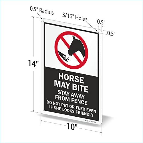 Panneau pour clôture de prairie cheval may bite signalétique extérieure - 5