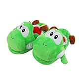 Unisex-Slipper. EASTVAPS Super Mario Yoshi Anime Hausschuhe aus Plüsch, halbfuß, Hausschuhe aus Baumwolle