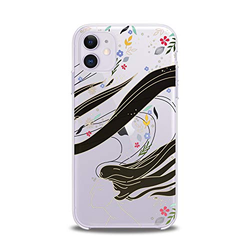 Lex Altern Case Compatible With Iphone 14 13 Pro Max 12 Mini 11 Xs Xr 8 X 7+ 6 Se 5 Princess Print Floral Pattern Design Smooth Women Girls Soft Clear Slim Fit Lightweight Cover Art Lux Black Hair #TOP6