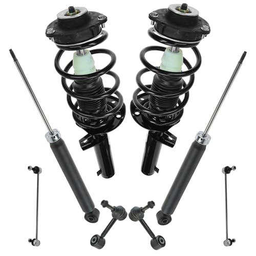 Image of TRQ Front and Rear Suspension Kit Complete Strut & Coil Spring Assembly Shock Absorber Sway Bar Stabilizer Link Compatible with 2010-2014 Volkswagen Golf 2005-2014 Jetta