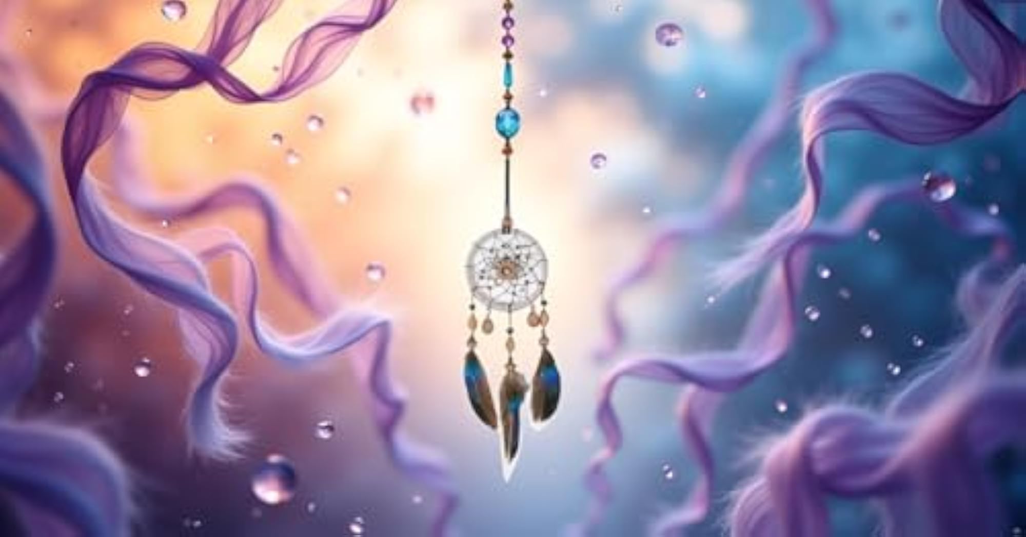 Handmade Elegant Feather Beads Dream Catcher Hanging Ornament
