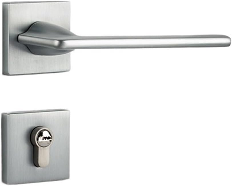 Indoor Home Bedroom Silent Magnetic Door Lock Bathroom Door Handle Modern Simple Black American Style(B9 2001 Chrome Magnetic Model)