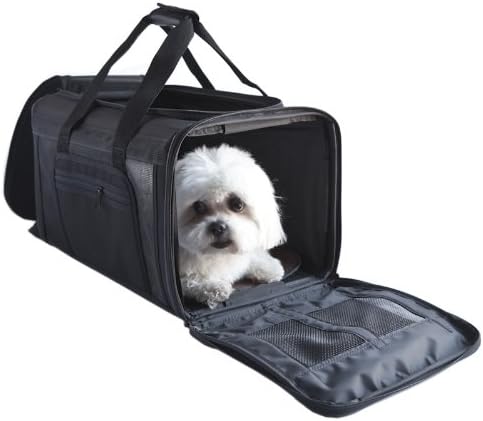 Petote Carle Airline Pet Travel Bag, Black