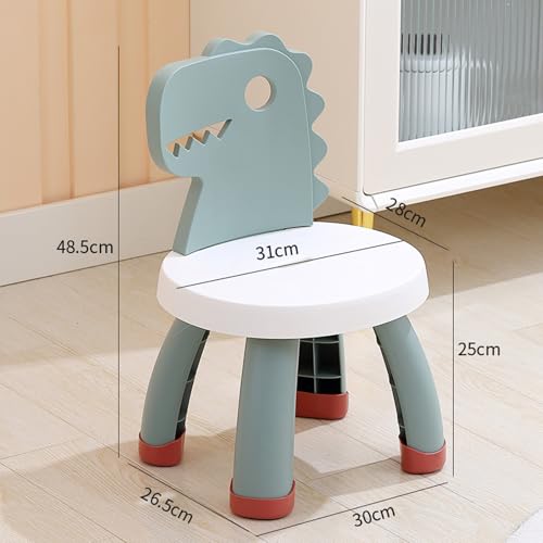 كرسي للاطفال الصغار من تزويق، كراسي نشاط للاطفال الصغار متينة وخفيفة الوزن، مقعد خلفي لرياض الاطفال بتصميم ديناصور للاولاد والبنات، مقعد مضاد للانزلاق للقراءة والتعلم (اخضر)