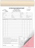 Custom NCR Auto Car Vehicle Inspection Report Form, Visual Vehicle Inspection Checklist Invoices, Work Orders,Estimate Forms,with Your Company Name,Address,2 Books (100 Sets) (Template 2)