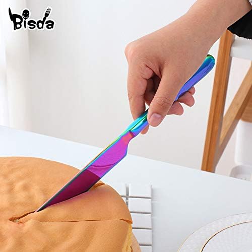 Bisda Stainless Steel Cake Servers set 3-piece Silver Cake Server with Cutter Edge *1 Serving Tongs *1 Cake Knife *1, Kitchen Serving Utensil set for Homemade Cuts Cakes Bread Baking DIY Breakfast