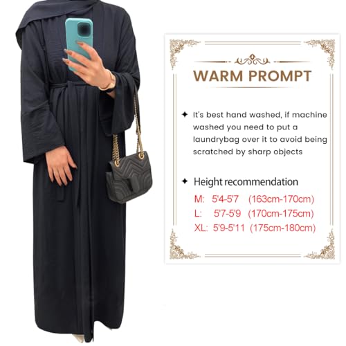 2PCS Women's Muslim Dresses Abaya Islamic Dubai Prayer Dress Robe Long Cardigan Maxi Dress3