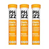 Phizz Electrolitos, Multivitamínico e Hidratación Efervescente 60 Comprimidos - 18 Vitaminas y Minerales, Vitamina C, Añadir a su Botella de Agua, Vegetariano y Bajo en Calorías (Naranja)